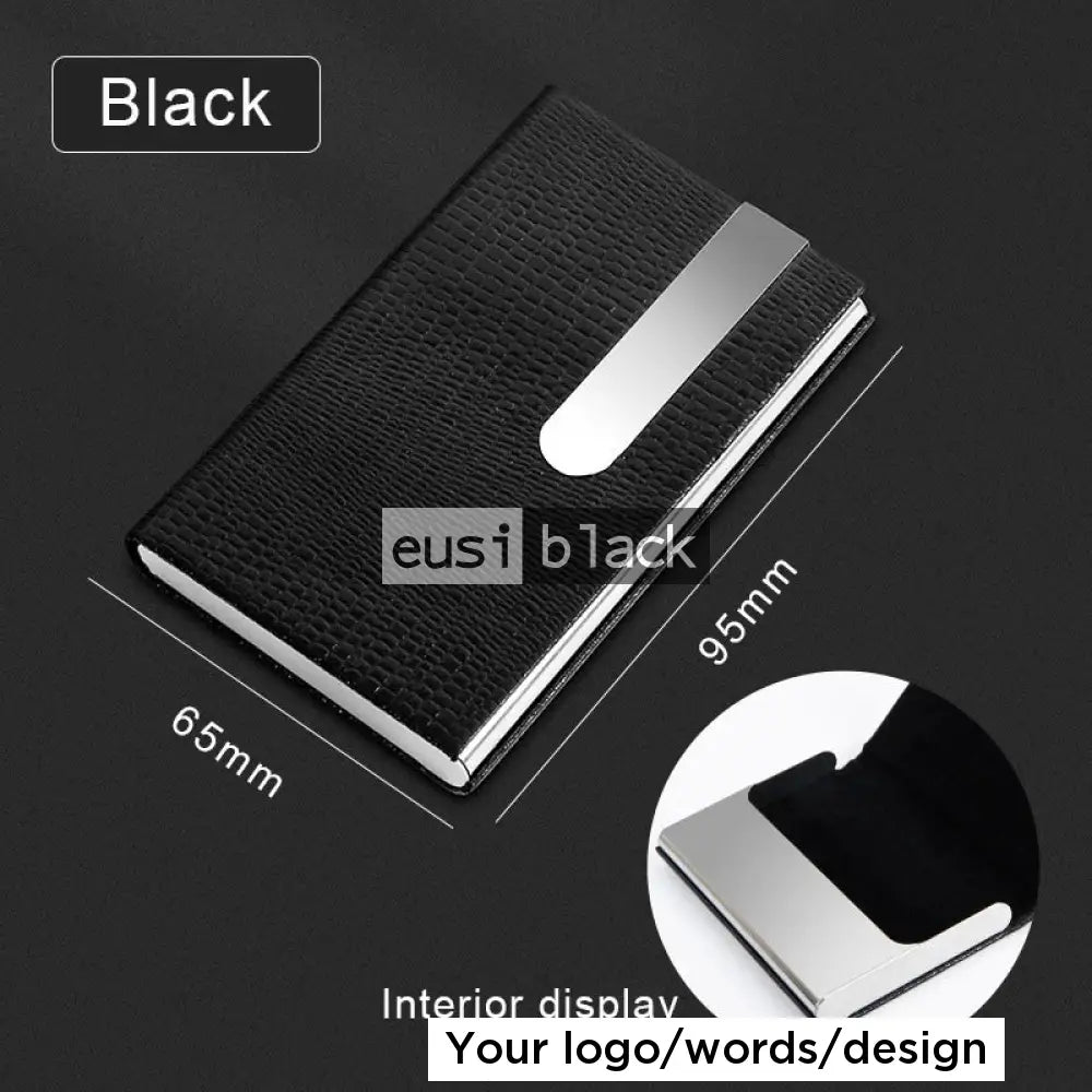 Rounded plate business card holder Black