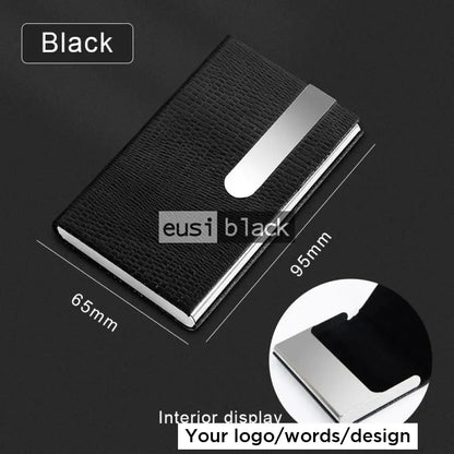 Rounded plate business card holder Black