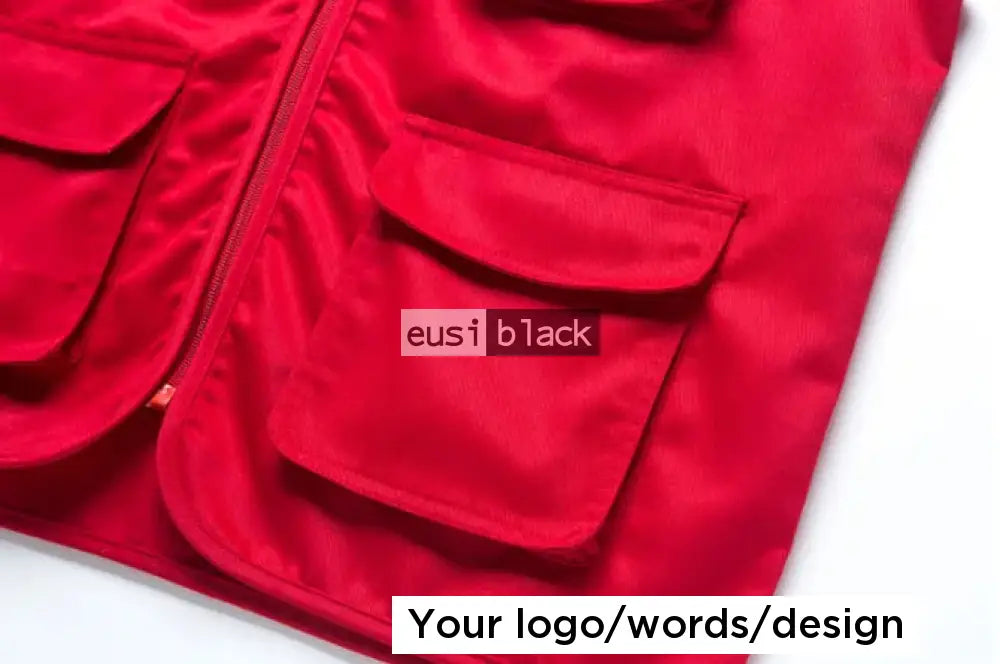 Safari press jacket - Velcro pockets - Red / Light