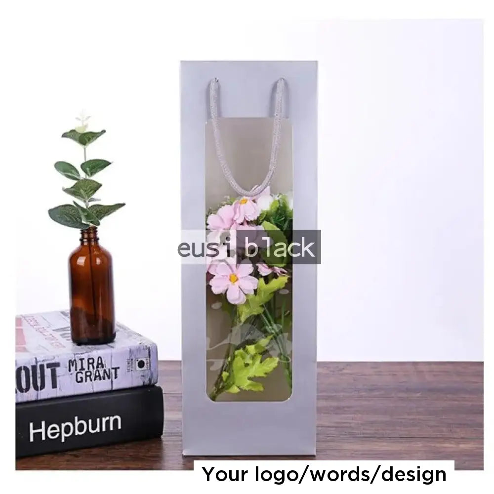 See through wine gift bag Grey