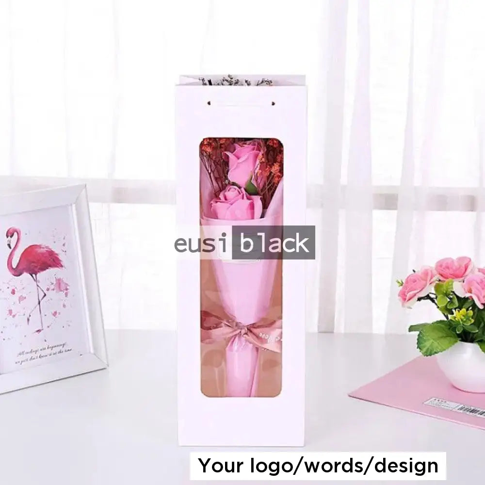 See through wine gift bag White