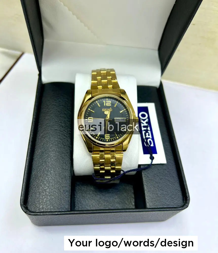 Seiko automatic metallic watch Black