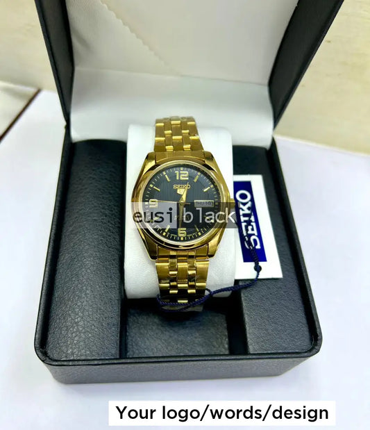 Seiko automatic metallic watch Black