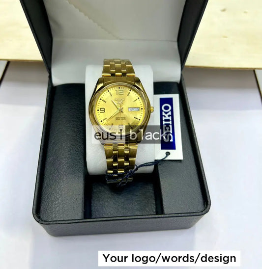 Seiko automatic metallic watch Gold