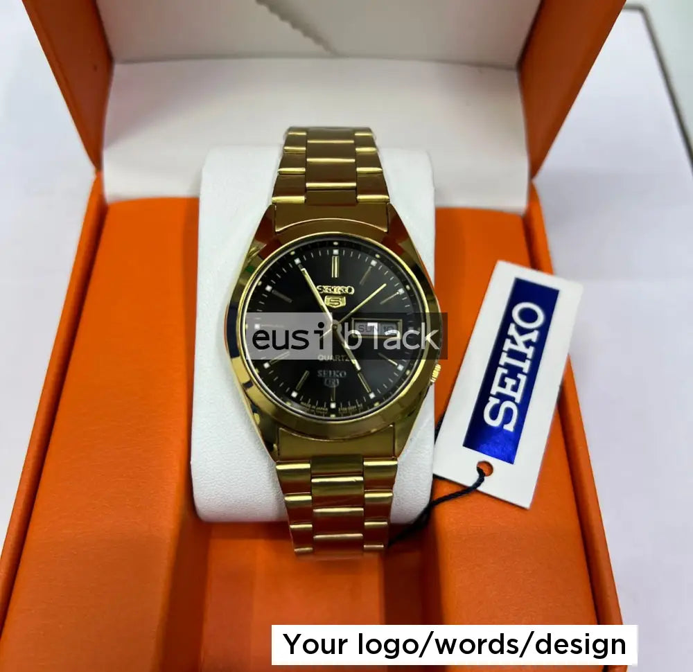 Seiko Quartz metallic watch Black