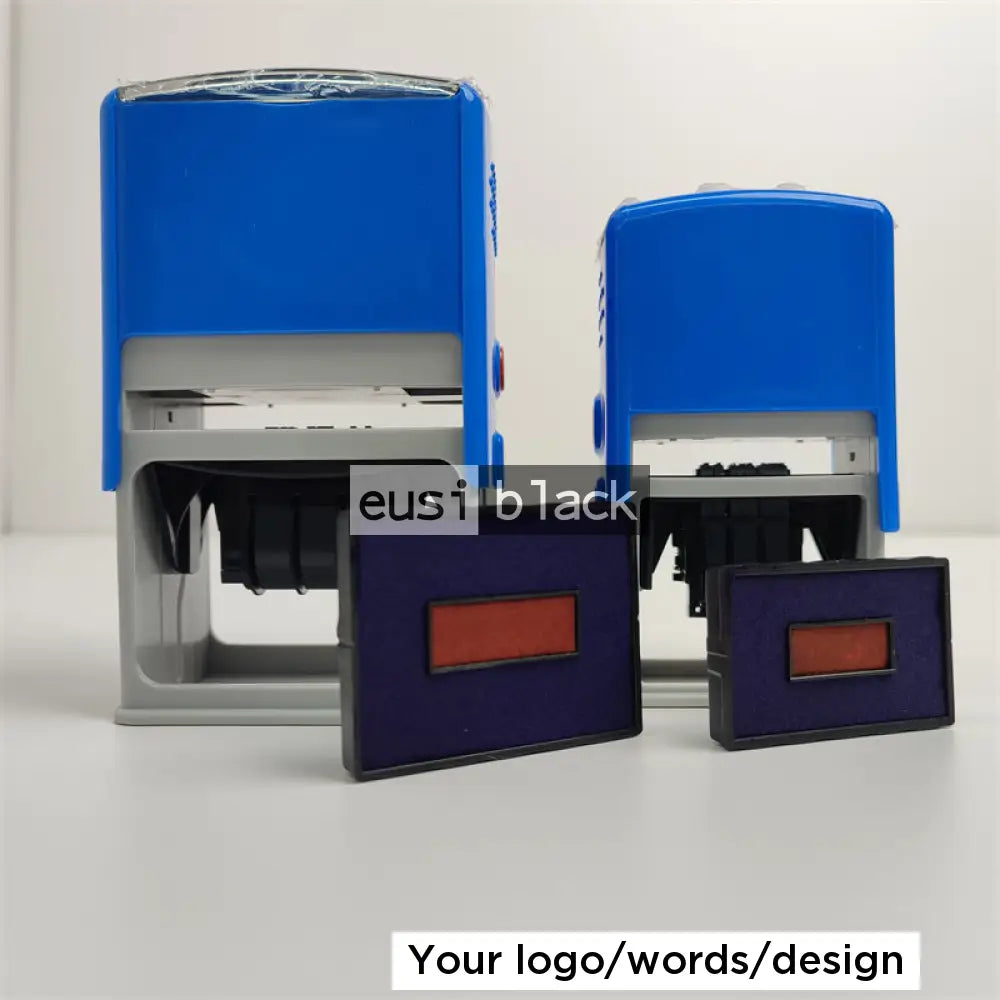 Self inking rubber stamp - Rectangle / Blue