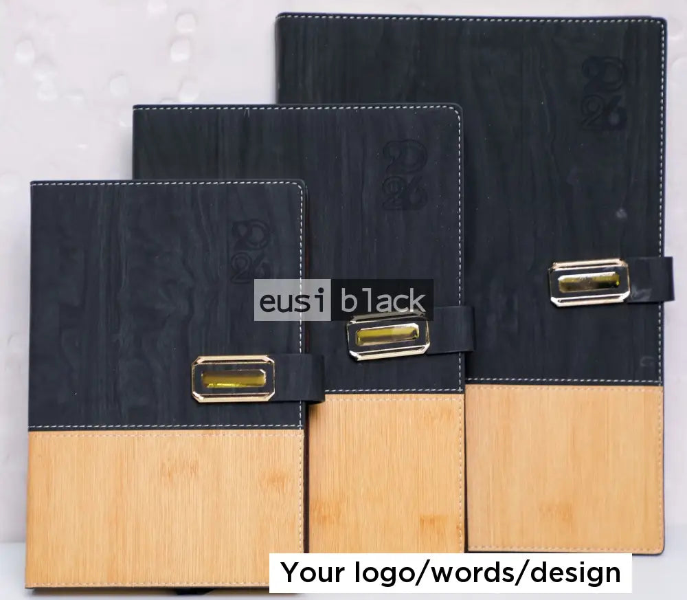 Semi rustic leather 2026 Diary - Black / A5