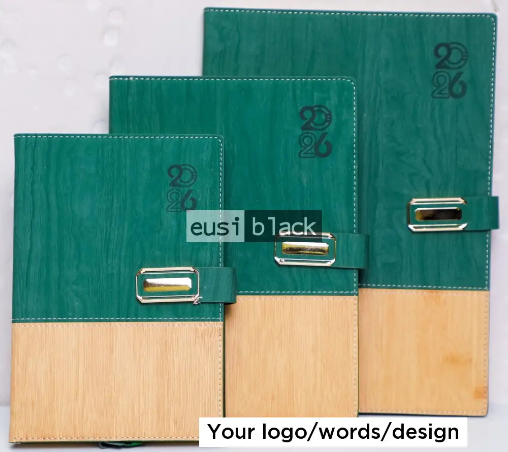 Semi rustic leather 2026 Diary - Green / A5