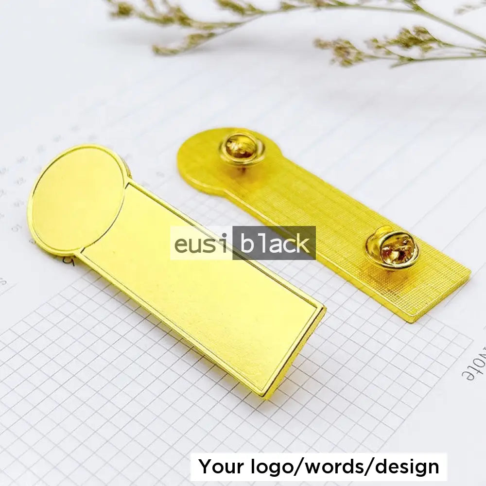 Side dome name tag - Gold / Plain