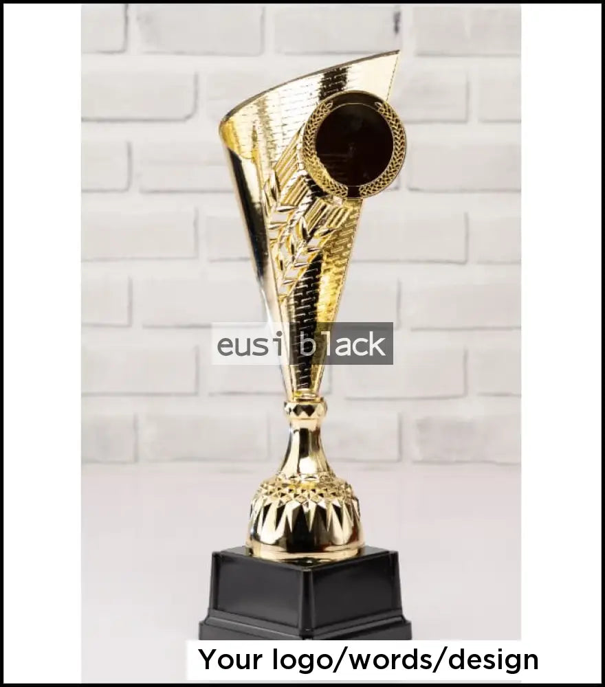 Side elevated medal trophy award - 35cm