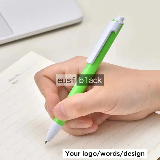 Sideways clip plastic pen