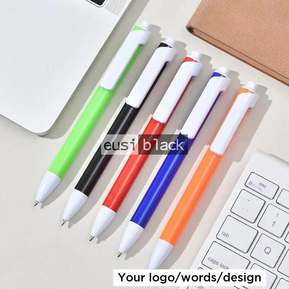 Sideways clip plastic pen - Blue