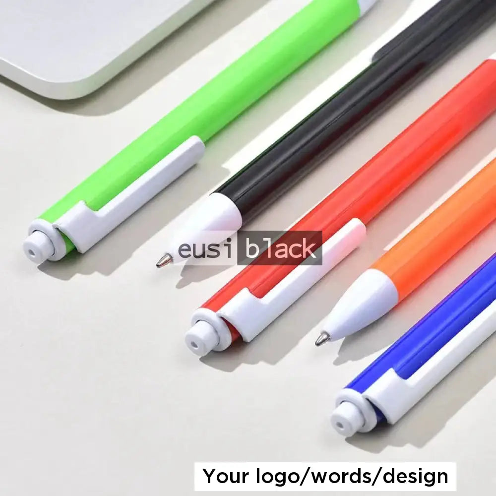 Sideways clip plastic pen - Red