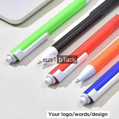 Sideways clip plastic pen - Red