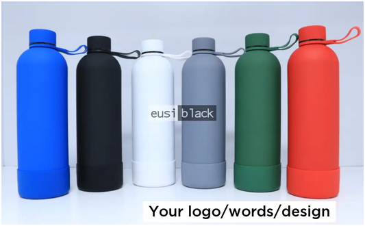 Silicon base side strap thermal bottle