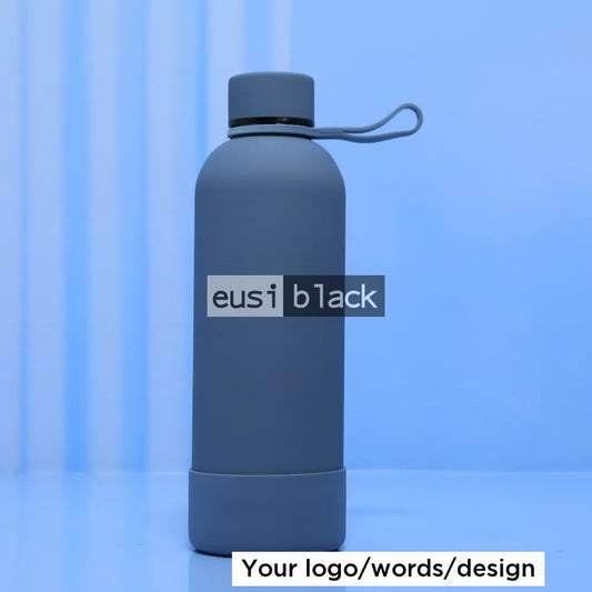 Silicon base side strap thermal bottle - Grey / 500ml