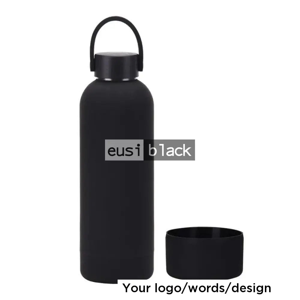 Silicon base thermal bottle Black