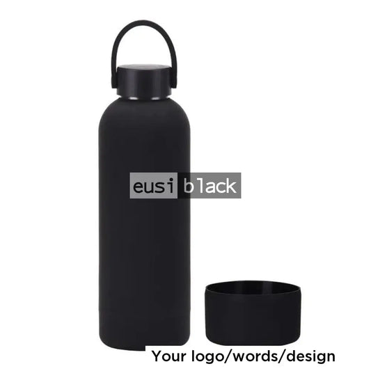 Silicon base thermal bottle Black