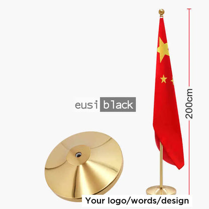 Single flag ceremonial metallic stand | 2M Gold