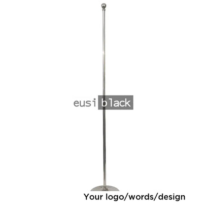 Single flag ceremonial metallic stand | 2M Silver