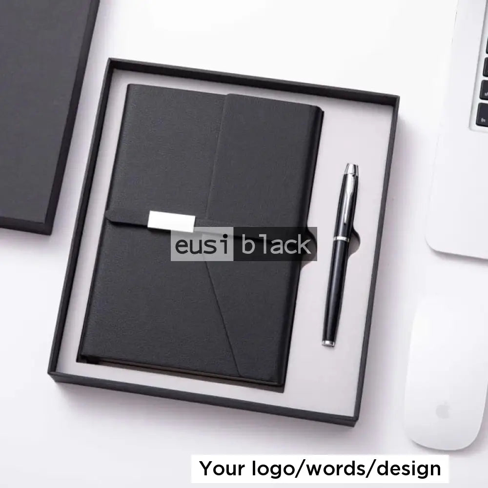 Slashed flap mini notebook set - Black