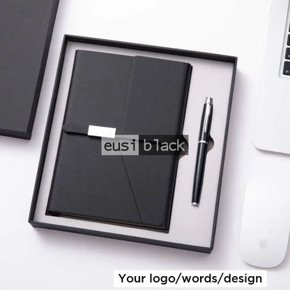 Slashed flap mini notebook set - Black