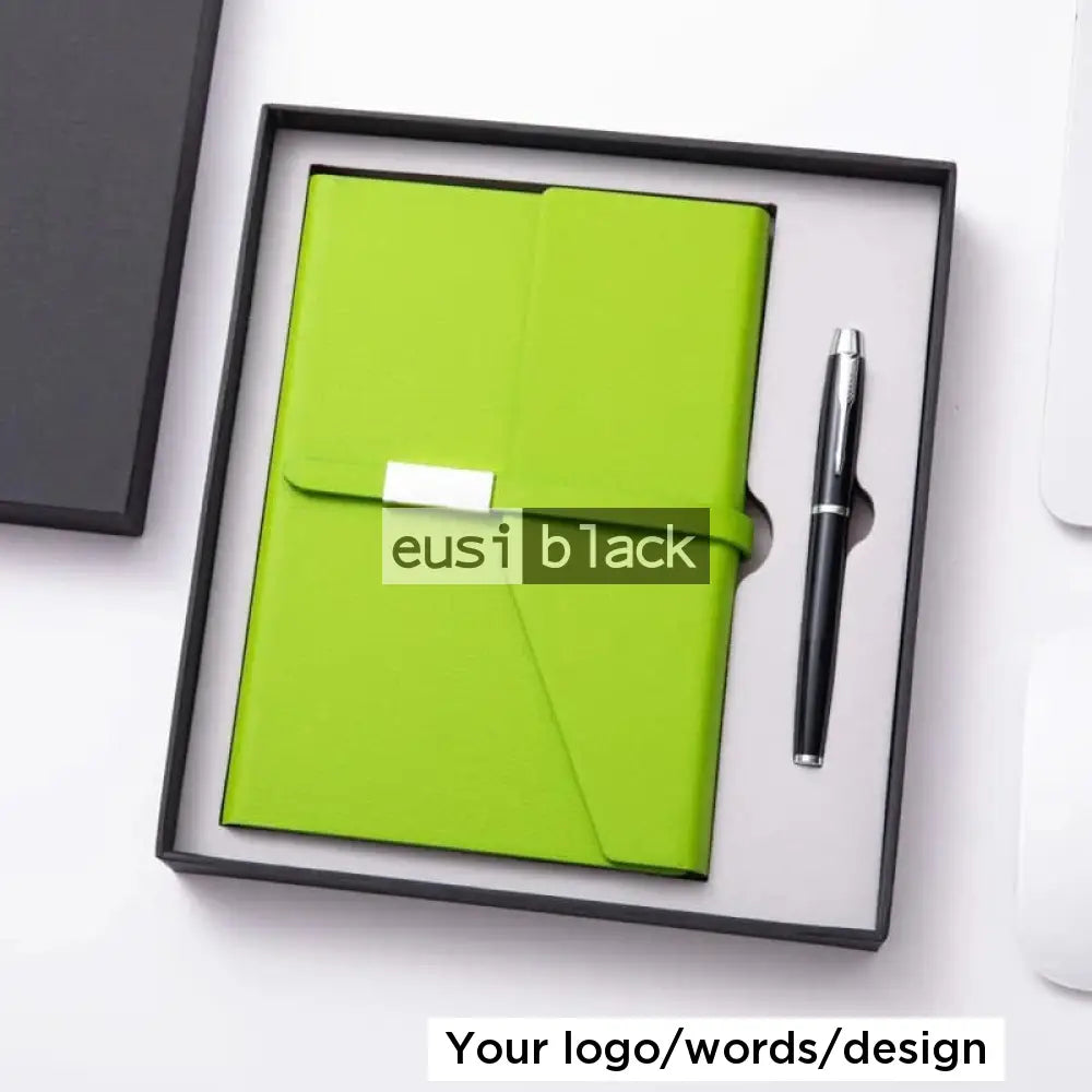 Slashed flap mini notebook set - Green