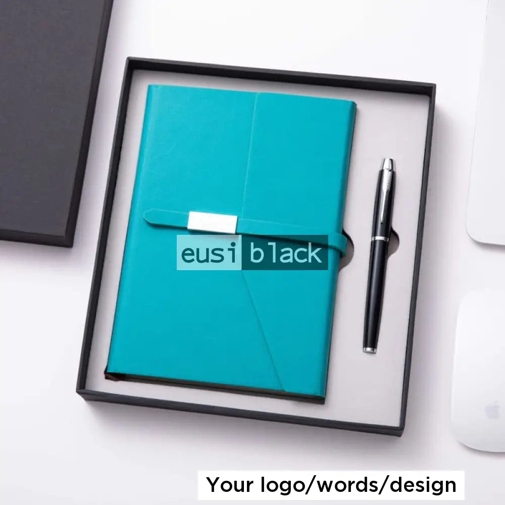 Slashed flap mini notebook set - turquoise