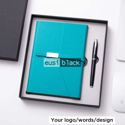 Slashed flap mini notebook set - turquoise