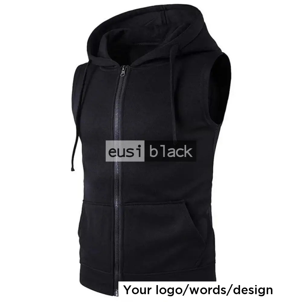Personalized sleeveless hoodie Black / S