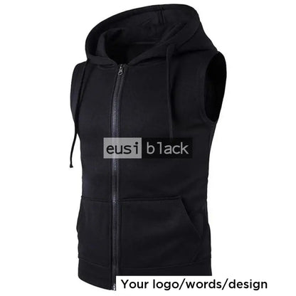 Personalized sleeveless hoodie Black / S