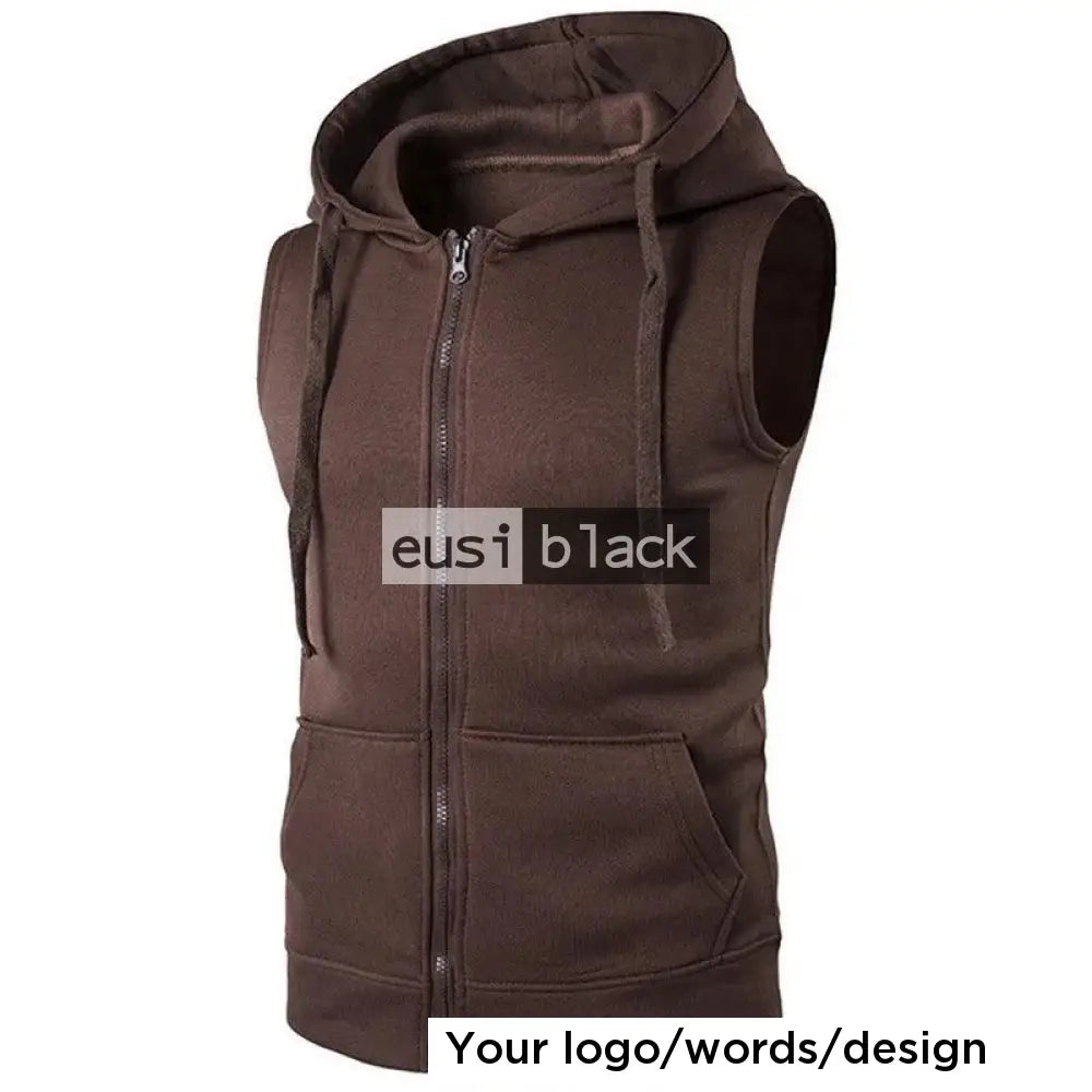 Personalized sleeveless hoodie Bown / S