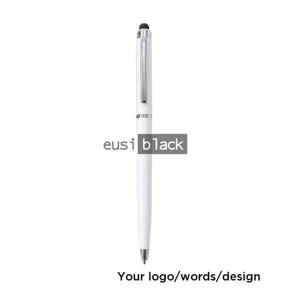 Slim executive stylus twist pen - White