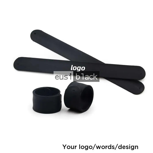 Snap slap silicon wristband - Black / Plain