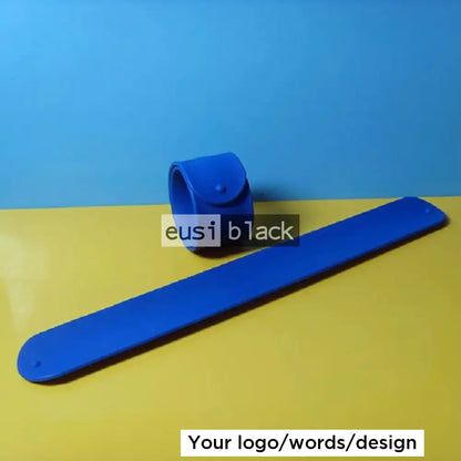 Snap slap silicon wristband - Blue / Plain