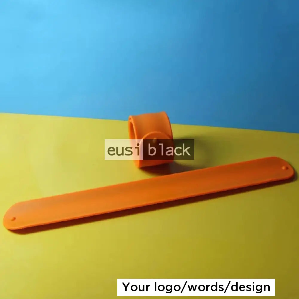 Snap slap silicon wristband - Orange / Plain