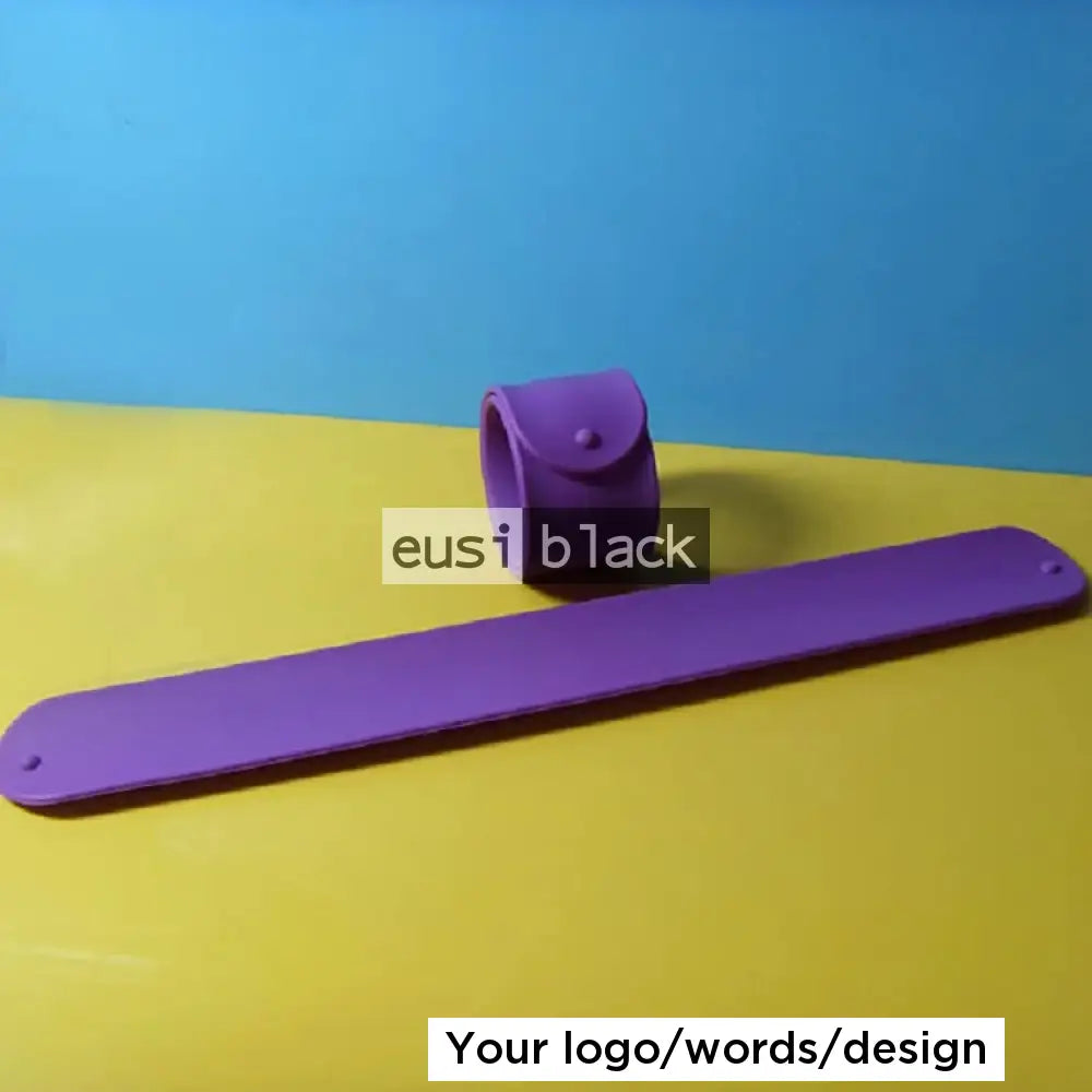 Snap slap silicon wristband - Purple / Plain