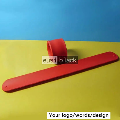 Snap slap silicon wristband - Red / Plain