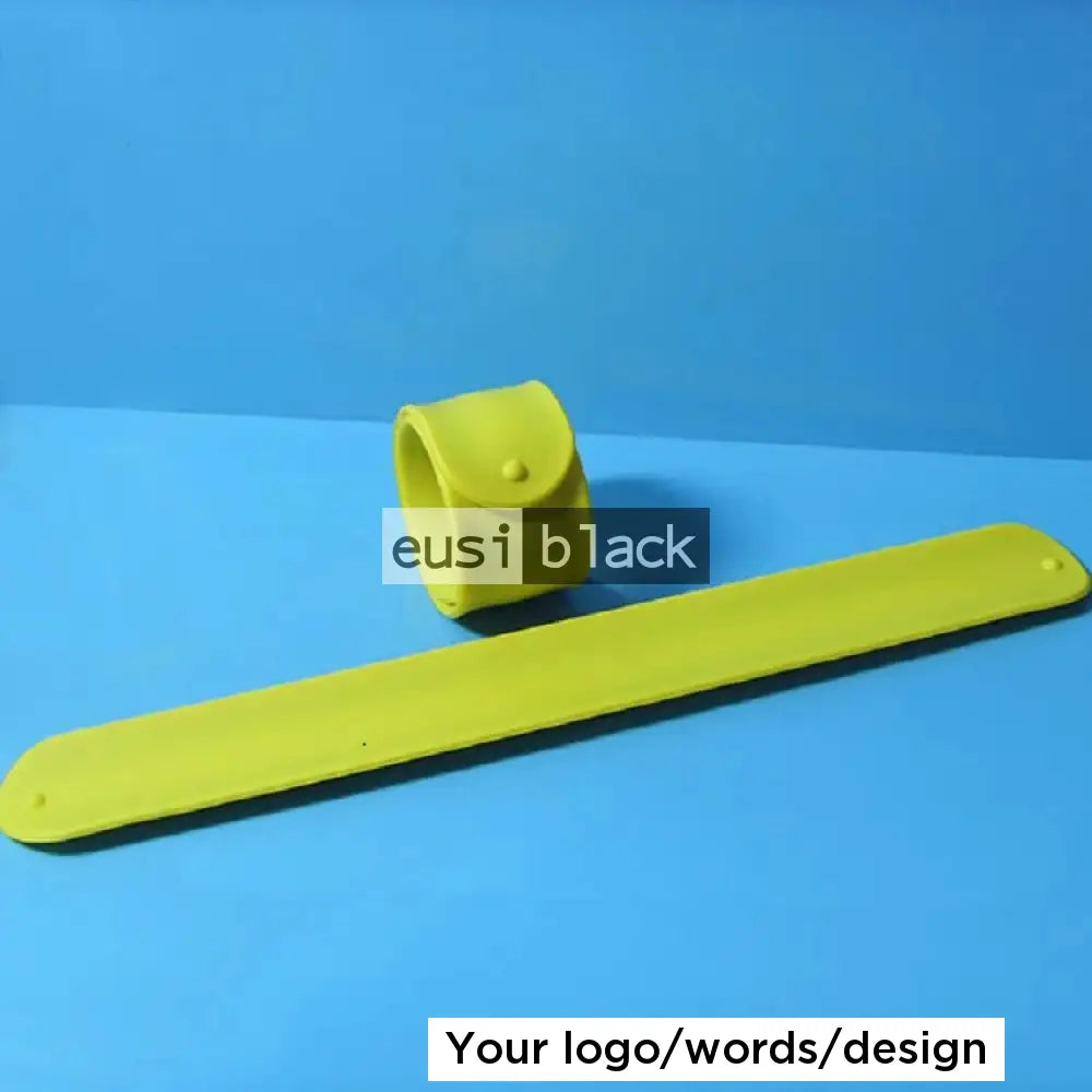 Snap slap silicon wristband - Yellow / Plain