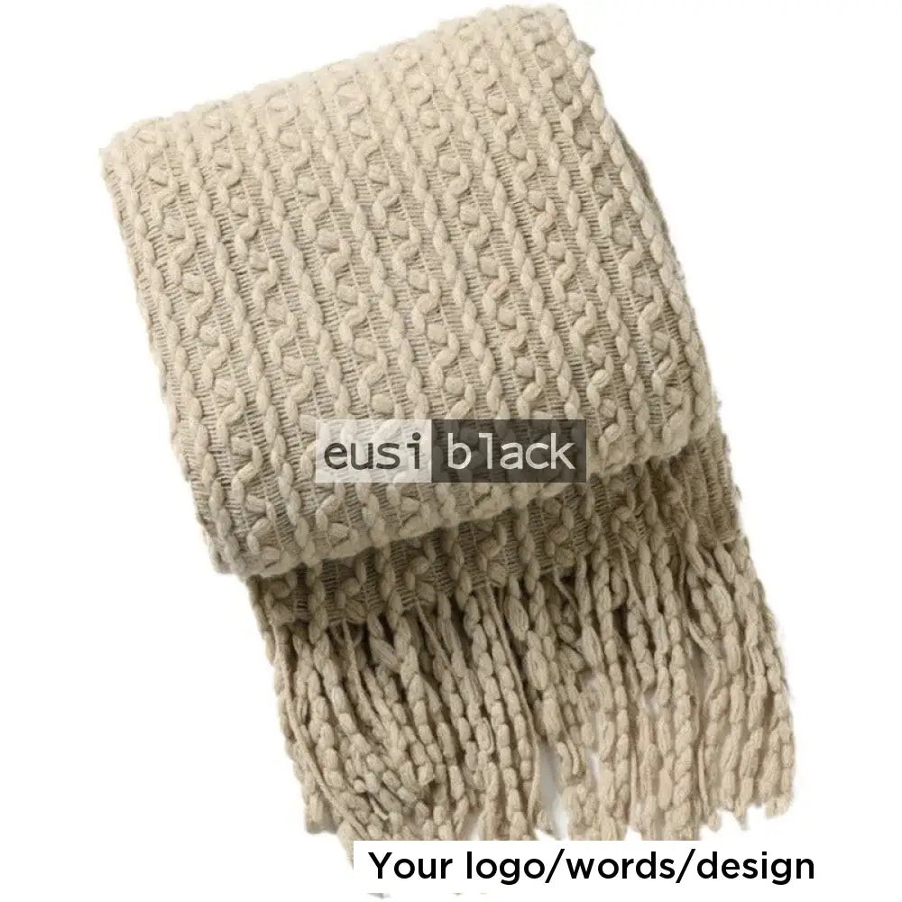 Soft knit woven scarf Brown