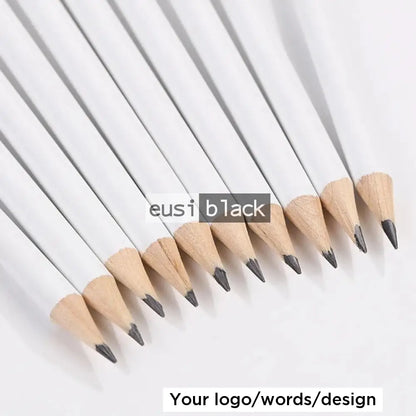Solid color black pencils - dozen - White