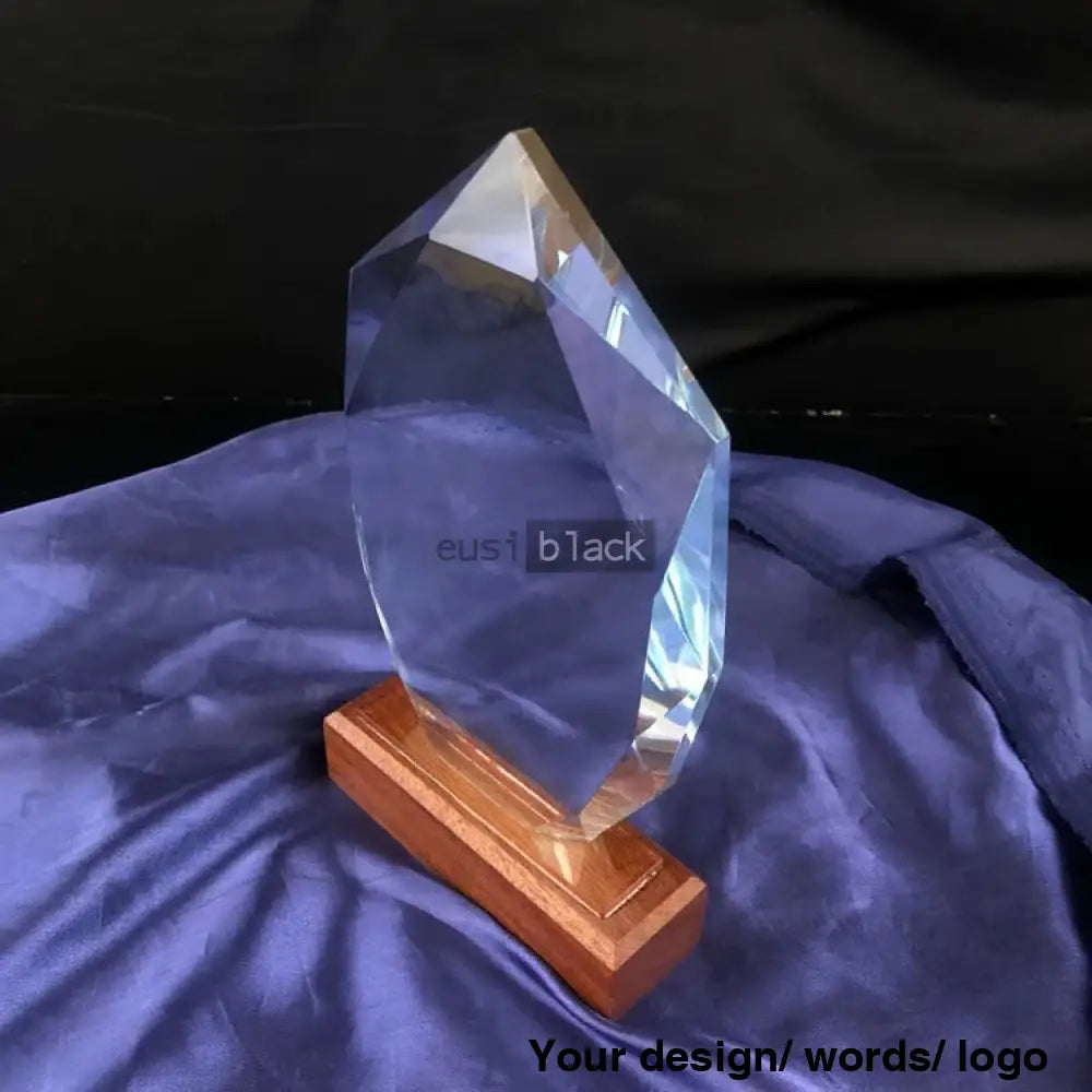 Spear Crystal Award Wood Base