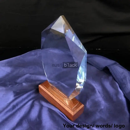 Spear Crystal Award Wood Base