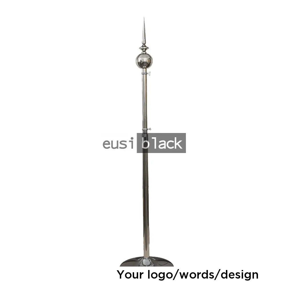 Spear tip ceremonial flag stand - 2.5m - Silver