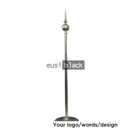 Spear tip ceremonial flag stand - 2.5m - Silver