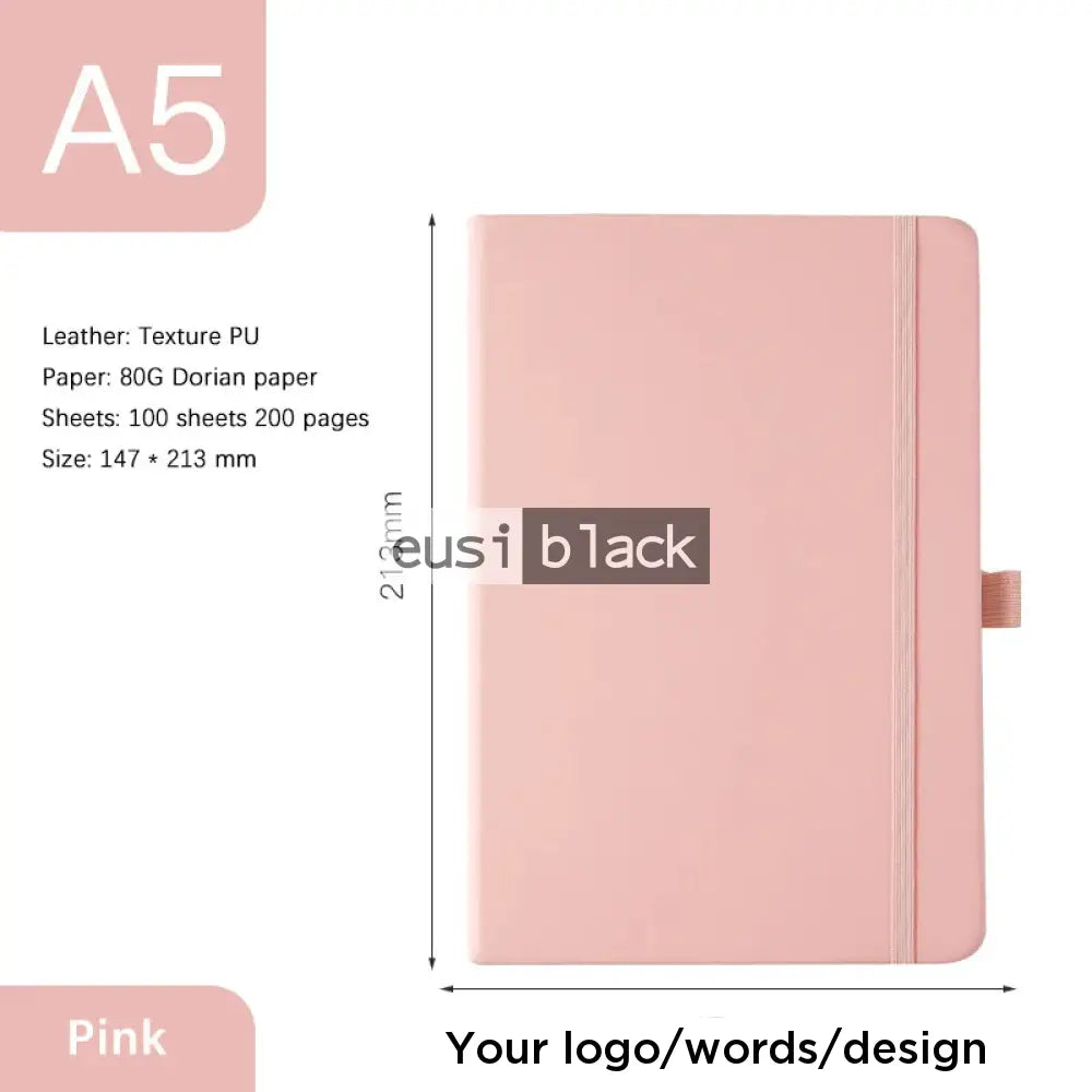 Stringed notebook - A5 - Baby pink / 60 sheets/120 pages