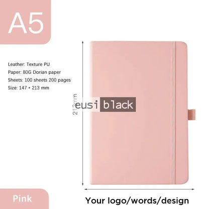 Stringed notebook - A5 - Baby pink / 60 sheets/120 pages