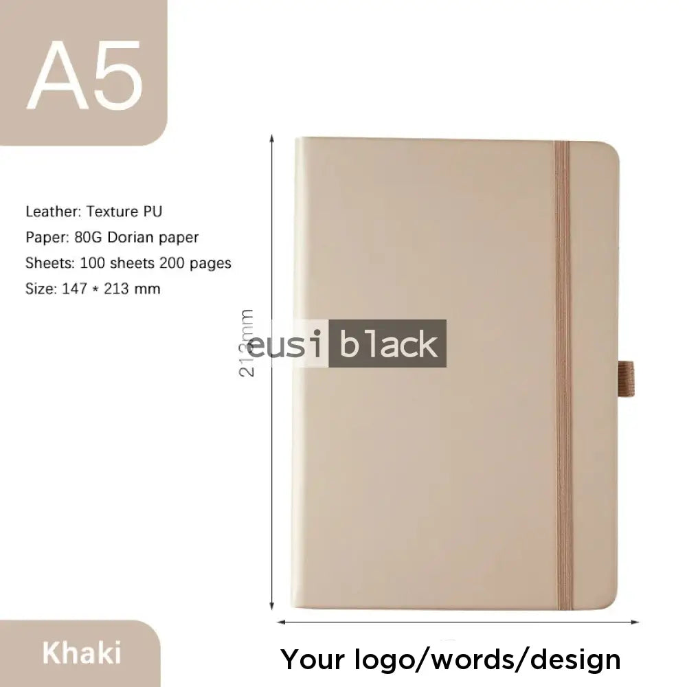 Stringed notebook - A5 - Khaki / 60 sheets/120 pages