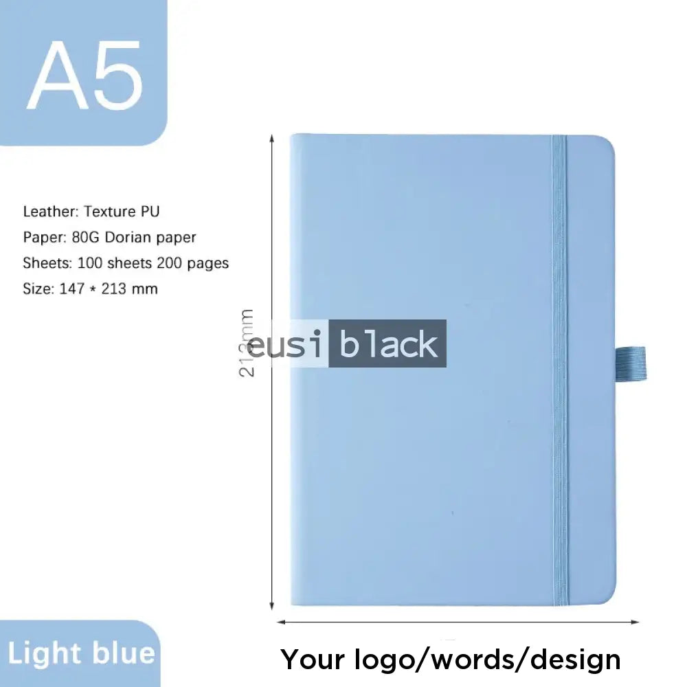 Stringed notebook - A5 - Light blue / 60 sheets/120 pages