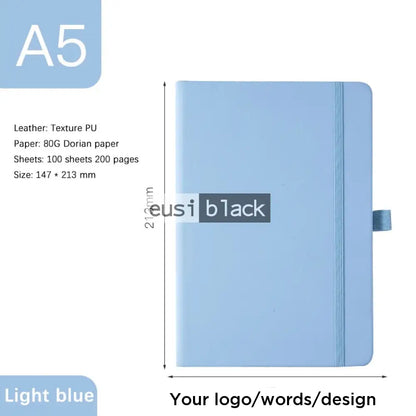 Stringed notebook - A5 - Light blue / 60 sheets/120 pages